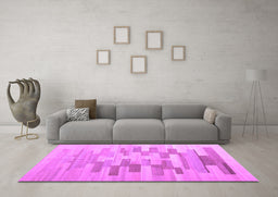 Machine Washable Abstract Purple Contemporary Area Rugs in a Living Room, wshcon1252pur