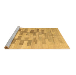 Sideview of Machine Washable Abstract Brown Contemporary Rug, wshcon1252brn