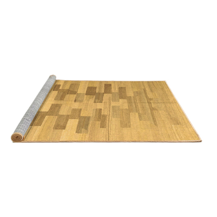 Sideview of Machine Washable Abstract Brown Contemporary Rug, wshcon1252brn
