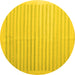 Round Abstract Yellow Contemporary Rug, con1253yw