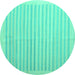 Round Abstract Turquoise Contemporary Rug, con1253turq