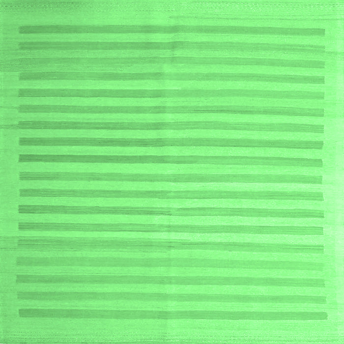 Square Machine Washable Abstract Emerald Green Contemporary Area Rugs, wshcon1253emgrn