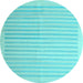 Round Abstract Light Blue Contemporary Rug, con1253lblu