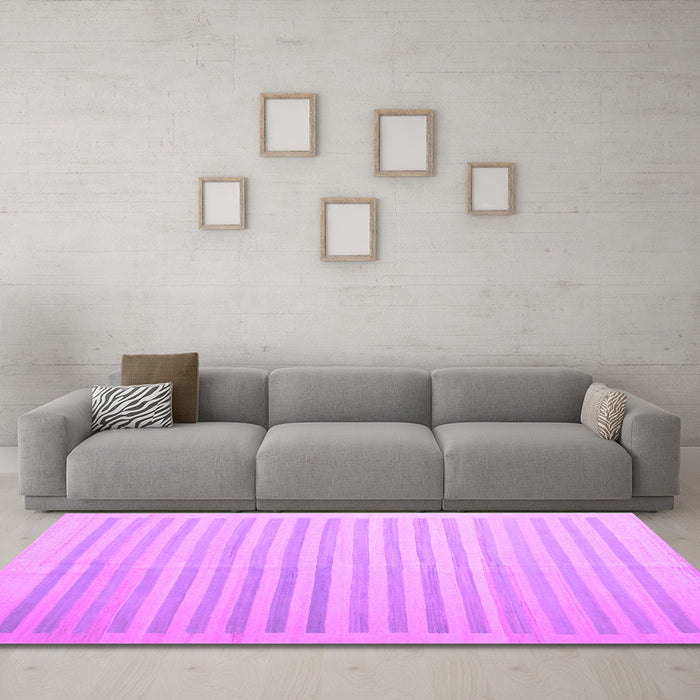 Machine Washable Abstract Purple Contemporary Area Rugs in a Living Room, wshcon1253pur