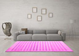 Machine Washable Abstract Pink Contemporary Rug in a Living Room, wshcon1253pnk