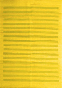 Abstract Yellow Contemporary Rug, con1253yw