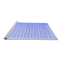 Sideview of Machine Washable Abstract Blue Contemporary Rug, wshcon1253blu