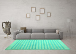Machine Washable Abstract Turquoise Contemporary Area Rugs in a Living Room,, wshcon1253turq
