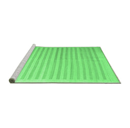 Sideview of Machine Washable Abstract Emerald Green Contemporary Area Rugs, wshcon1253emgrn
