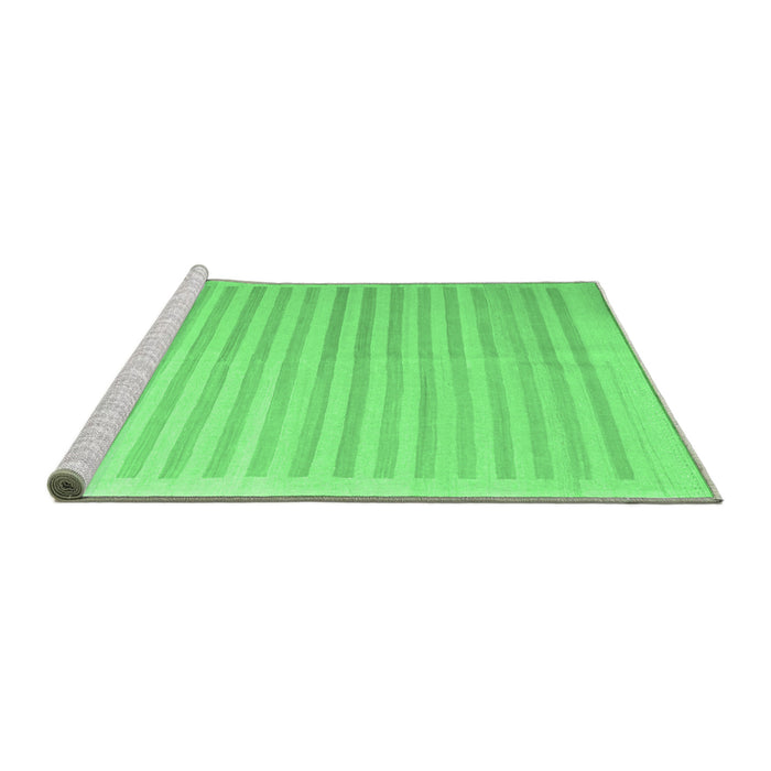 Sideview of Machine Washable Abstract Emerald Green Contemporary Area Rugs, wshcon1253emgrn