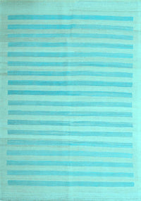 Abstract Light Blue Contemporary Rug, con1253lblu