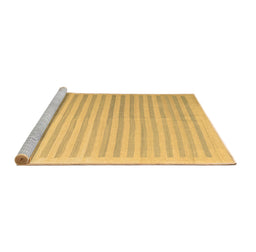 Sideview of Machine Washable Abstract Brown Contemporary Rug, wshcon1253brn