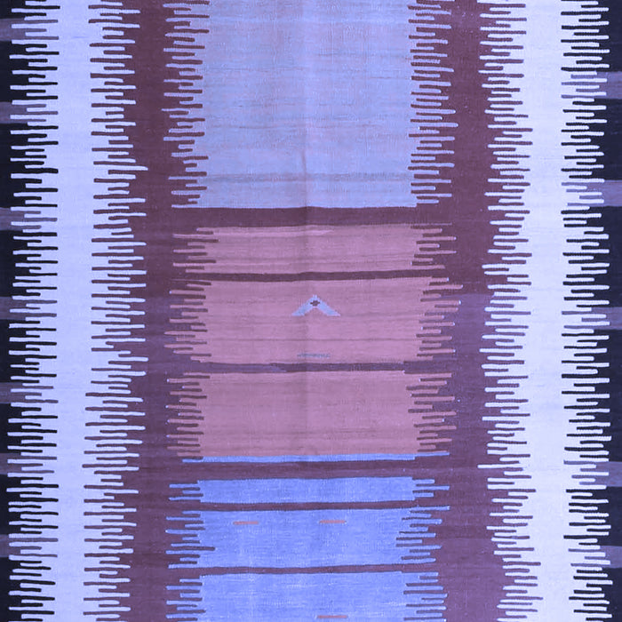 Machine Washable Southwestern Blue Country Rug, wshcon1254blu