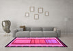 Machine Washable Southwestern Pink Country Rug in a Living Room, wshcon1254pnk