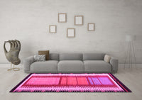 Machine Washable Southwestern Pink Country Rug, wshcon1254pnk