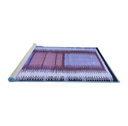 Sideview of Machine Washable Southwestern Blue Country Rug, wshcon1254blu