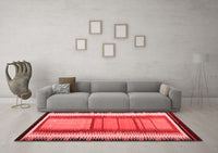 Machine Washable Southwestern Red Country Rug, wshcon1254red