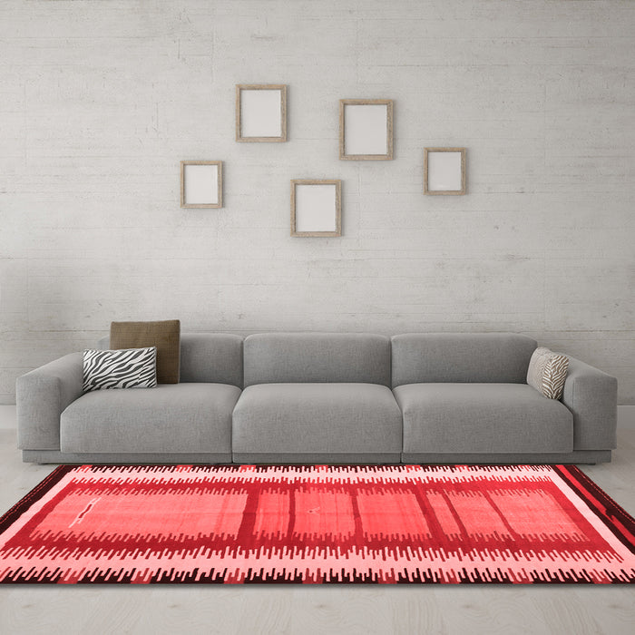 Country Red Washable Rugs