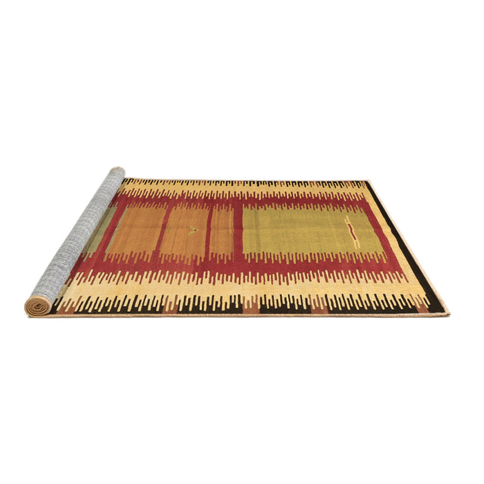 Sideview of Machine Washable Southwestern Brown Country Rug, wshcon1254brn