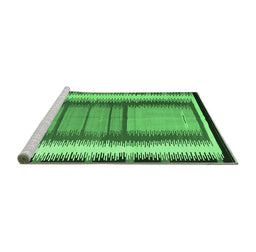 Sideview of Machine Washable Southwestern Emerald Green Country Area Rugs, wshcon1254emgrn