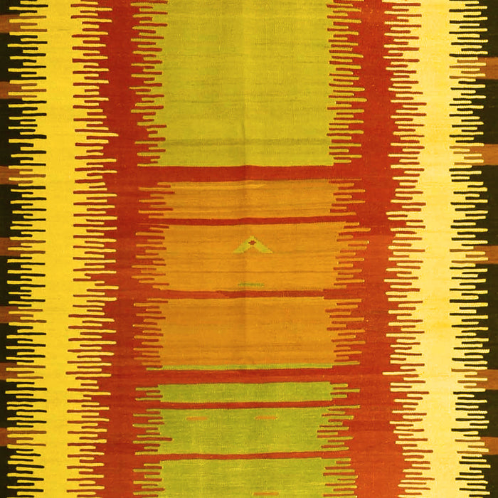 Machine Washable Southwestern Yellow Country Rug, wshcon1254yw