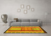 Machine Washable Southwestern Yellow Country Rug in a Living Room, wshcon1254yw