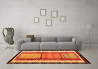 Machine Washable Southwestern Orange Country Rug, wshcon1254org