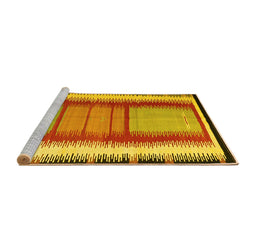 Sideview of Machine Washable Southwestern Yellow Country Rug, wshcon1254yw
