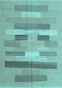 Abstract Light Blue Contemporary Rug, con1255lblu