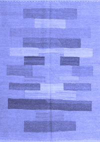 Abstract Blue Contemporary Rug, con1255blu