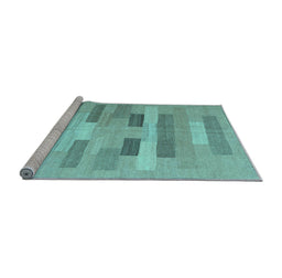 Sideview of Machine Washable Abstract Light Blue Contemporary Rug, wshcon1255lblu