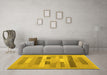 Machine Washable Abstract Yellow Contemporary Rug in a Living Room, wshcon1255yw