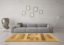 Machine Washable Abstract Brown Contemporary Rug in a Living Room,, wshcon1255brn