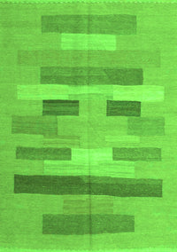 Abstract Green Contemporary Rug, con1255grn