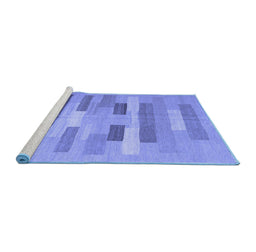 Sideview of Machine Washable Abstract Blue Contemporary Rug, wshcon1255blu