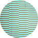 Round Abstract Light Blue Contemporary Rug, con1256lblu