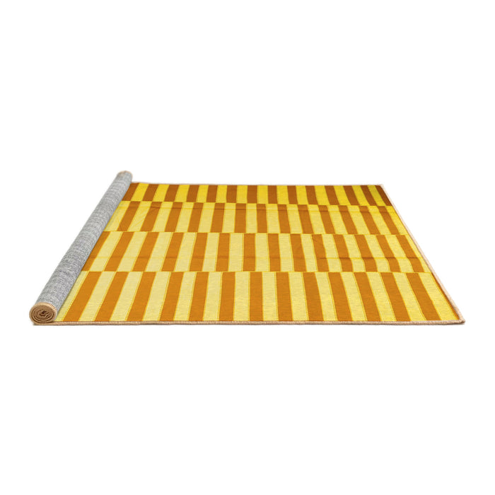 Sideview of Machine Washable Abstract Yellow Contemporary Rug, wshcon1256yw