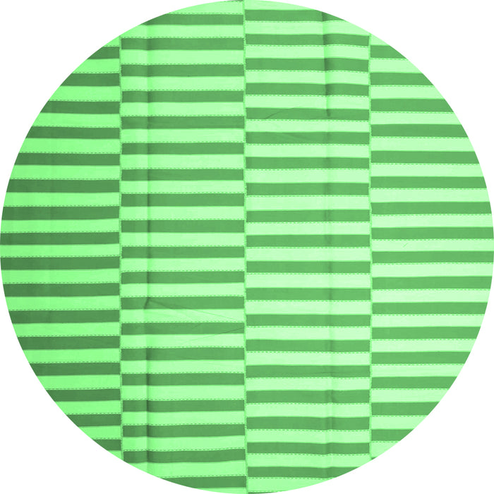 Round Abstract Emerald Green Contemporary Rug, con1256emgrn