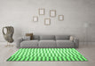 Machine Washable Abstract Emerald Green Contemporary Area Rugs in a Living Room,, wshcon1256emgrn