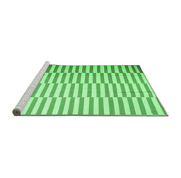 Sideview of Machine Washable Abstract Emerald Green Contemporary Area Rugs, wshcon1256emgrn
