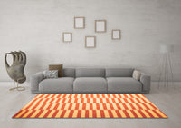 Machine Washable Abstract Orange Contemporary Rug, wshcon1256org