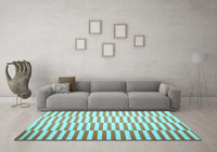 Machine Washable Abstract Light Blue Contemporary Rug, wshcon1256lblu