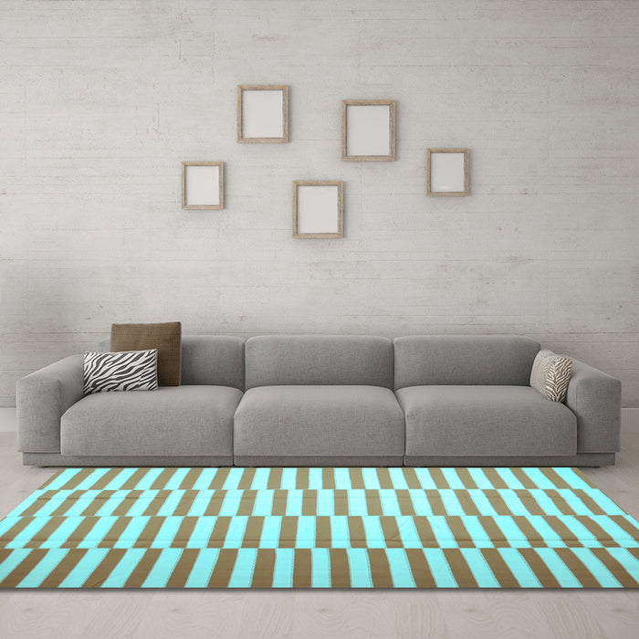 Machine Washable Abstract Light Blue Contemporary Rug in a Living Room, wshcon1256lblu