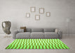 Machine Washable Abstract Green Contemporary Area Rugs in a Living Room,, wshcon1256grn