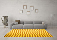 Machine Washable Abstract Yellow Contemporary Rug, wshcon1256yw
