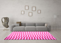 Machine Washable Abstract Pink Contemporary Rug, wshcon1256pnk