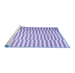 Sideview of Machine Washable Abstract Blue Contemporary Rug, wshcon1256blu