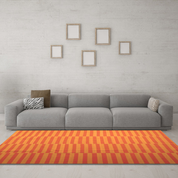 Machine Washable Abstract Orange Contemporary Area Rugs in a Living Room, wshcon1257org