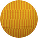 Round Machine Washable Abstract Yellow Contemporary Rug, wshcon1257yw