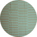 Round Abstract Light Blue Contemporary Rug, con1257lblu